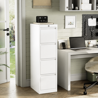 Garvee Metal File Cabinet with 4-Drawer, Heavy Duty Metal Filing Cabinet for Letter/Legal/A4/F4 Documents, Secure Locking, Anti-Tilt System, Vertical Storage for Home Office, White