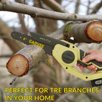 Garvee Mini Chainsaw Cordless, 8 inch & 6 inch Electric Chain Saw with 2 Pack Rechargeable Batteries, Battery Powered Handheld Saw Gardening Tools for Trees Branches Trimming Wood Cutting
