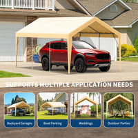 Garvee 10'x20' 160G Heavy-Duty Carport Replacement Cover Waterproof UV Protected for Garage Tent Shelter Outdoor Yellow (Frame Not Included)