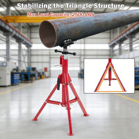 Garvee V-Head Pipe Jack Stand - 28-52 Inch Adjustable Height, Heavy-Duty 2500 lb Capacity with 4-Ball Transfer and Portable Folding Legs