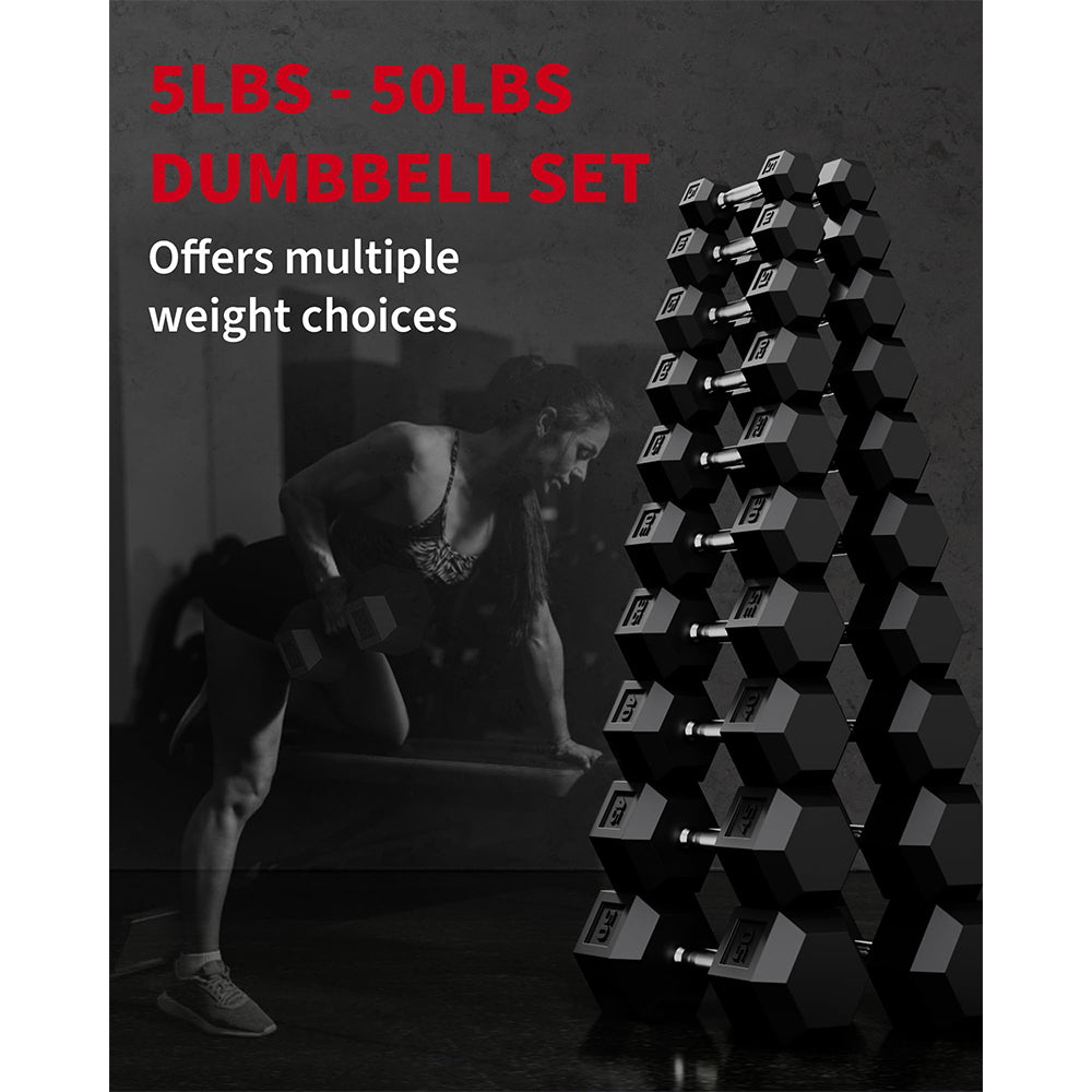 Garvee 25 LB Hex Dumbbell Set of 2 with Cast Iron Core, Rubber Encased Coating and Textured Carbon Steel Handle for Home Gym Strength Training