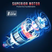 Garvee Fuel Transfer Pump DC 12V Diesel Transfer Pump Cast Iron Gasoline Transfer Pump, 8GPM, Overheating Stability, Applicable to Gasoline, Diesel