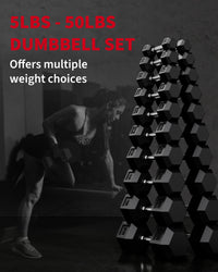 Garvee 45 LB Hex Dumbbell Set of 2 with Cast Iron Core, Rubber Encased Coating and Textured Carbon Steel Handle for Home Gym Strength Training