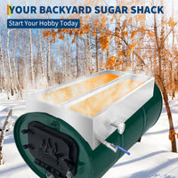 Garvee Maple Syrup Evaporator Pan, 48 x 24 x 9.4 Inch Maple Syrup Pan with Thermometer & 3/4" Throttle Valve, Stainless Steel Maple Syrup Boiling Pan for Making Sweet Maple Syrup