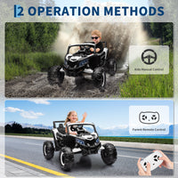 Garvee Ride - P Series: 24V Ride-On UTV, 200W Motor, Remote Control, Spring Suspension, Music, LED Lights, Electric Car for Boys Girls, Outdoor Adventure Toy White