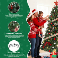 Garvee 7.5ft Artificial Christmas Tree, Realistic Full Shape Xmas Tree with 2178 Branch Tips, Fake Christmas Tree with Foldable Metal Base Stand, Home, Office, Party Decoration-Green