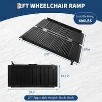 Garvee Portable Wheelchair Ramp 2 Ft Non-Slip Folding Aluminum 600 LBS Capacity Rust-Resistant Black for Home Steps Stairs Doorways