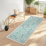 Garvee 2x6 Kitchen Runners Modern Floral Insect Washable Non Slip Stain Resistant Carpet Green - Green