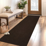 Garvee Washable Runner Rug 2x6 Brown Non Slip Thin Foldable Mat for Entryway Kitchen Bathroom - Brown