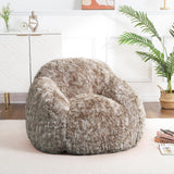 Garvee Bean Bag Chairs for Adults, Faux Fur Bean Bag Chair with Filler, Soft Plush Living Room Beanbag Chair Armrest Bean Bag Couch, Fluffy Couch Lazy Sofa Chair for Reading, Coffee - coffee