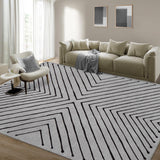 Garvee 8x10 Area Rug for Living Room Washable Non Slip Large Bedroom Rug Stain Resistant Dining Room Throw Carpet Contemporary Accent Carpet Ultra Soft Modern Rug for Home Decor Office, Grey&Black - Gray & Black