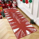 Garvee Christmas Rug Runner Rug 2x6 Washable Rug Non Slip Kitchen Rugs Bedroom Decor Soft Throw Rugs Stain Resistant Carpet for Bedroom Laundry Hallway Runner Red 2'x6' - Red