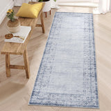 Garvee Vintage Border Runner Rug Non Slip Kitchen Hallway 2x6 Blue Low Pile Stain Resistant - Light Blue