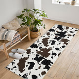 Garvee Wild Animal Milk Cow Print Washable Decorative Rug Non Slip Rubber Backing Western Room Decor 2x6ft Black and Tan - Black & Tan Apart