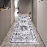 Garvee Hallway Runner Rug - 2x6 Vintage Kitchen Runner Area Rugs, Non Skid, Washable, Low Pile, Rubber Backing Carpet for Laundry Room Entryway Bedroom Home Decor.Dark Brown - Brown