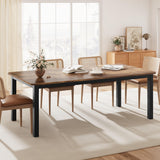 Garvee 78.7" Wood Industrial Dining Table Suitable for 6~8 People, Brown - Brown