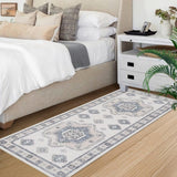 Garvee Bohemian Runner Rug 2x6 Washable Hallway Runner Moroccan Geometric Carpet Runner Non-Slip Non-Shedding Kitchen Mat Foldable Entry Throw Area Rug for Living Room Bedroom - Beige