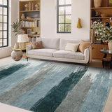 Garvee Washable Area Rugs Modern Print Distressed Indoor Rugs for Bedroom Living Room Low Pile Rubber Backing Soft Home Office - Gray Green
