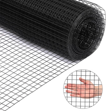 Garvee Black Hardware Cloth 15 Gauge 24" x 100' Vinyl Coated and Galvanized Alloy Steel Wire Mesh Roll, 1:1inch Chicken Wire Fencing Mesh, Wire Fence Roll for Garden Pet/Poultry Enclosures Protection
