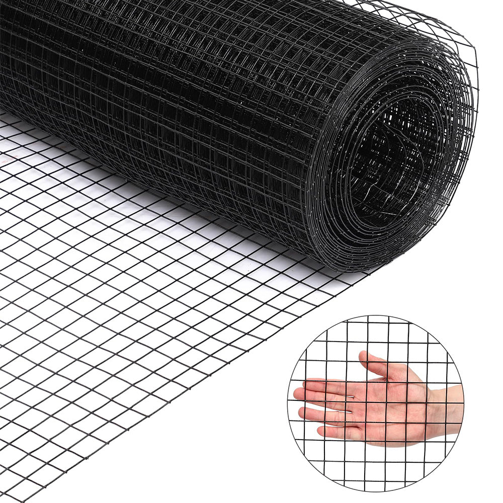 Garvee Black Hardware Cloth 15 Gauge 24" x 100' Vinyl Coated and Galvanized Alloy Steel Wire Mesh Roll, 1:1inch Chicken Wire Fencing Mesh, Wire Fence Roll for Garden Pet/Poultry Enclosures Protection