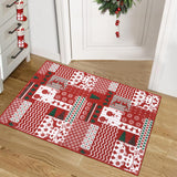 Garvee Christmas Runner Rug 2x3 Red Non-Slip Washable Soft Reindeer Snowflake Holiday Decor for Hallways Kitchen Entryway - Red