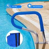 Garvee 32"x23" Stainless Steel Pool Handrail - Rustproof 304 Steel, 250 lbs Load Capacity with Blue Grip Cover for Inground Swimming Pools