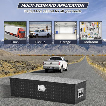 Garvee 30X15X15 Inch Aluminum Truck Tool Box with Lock, Weatherproof Secure Storage for Pickup Truck, RV, Trailer, Black