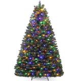 Garvee 7.5 FT Artificial Christmas Tree + Foldable & Retractable + 400 Warm White LED Beads + PVC Material + Cross Metal Base + Suitable for Patio, Porch, Entryway, Fireside, Next to Sofa, Living Room - With Lights