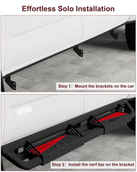 Garvee Running Boards Compatible with Toyota Tacoma Double Cab 2005-2023 with Paintable Step Plates,Powder Coated Steel Rock Sliders Side Steps Nerf Bar