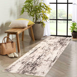 Garvee Washable Area Rug Vintage Foldable Thin Soft Low-Pile Non-Slip Stain Resistant Floor Carpet Brown 2x6 for Living Room Bedroom Dining Room Hallways Entryway - Brown