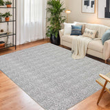 Garvee 9x12 Large Living Room Rug for Bedroom Contemporary Non-Slip Non-Shedding Area Rugs Washable Mid-Century Minimalist Low-Pile Indoor Floor Carpet for Dining Room Nursery, Gray - Gray