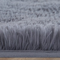 Garvee Fluffy & Sheepskin Pure Grey 2.6'-Round Area Rugs for Living Room Rug Super Soft Shag Rug for Bedroom Modern Plush Rugs Fluffy Carpets for Kids Boys Girls Room Decor Non-Slip Fuzzy Rug for Nursery