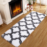 Garvee Shag Area Rug 2x6 Ultra Soft Runner Rug Moroccan Trellis Shaggy Rug Comfy Plush Rug Runner Non-Slip Fuzzy Indoor Carpet for Living Room Bedroom Kid's Room Fluffy Bedside Long Rug - Black & White