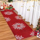 Garvee Christmas Runner 2x10 Snowflake Washable Rug Runners Non Slip Vintage Red Kitchen Bedroom Laundry Room - Red