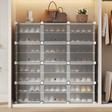 Garvee 8 Tier Shoe Rack Organizer for 48 Pairs, Sturdy Plastic & Metal, Easy Assembly, Waterproof for Hallway & Bedroom - Grey