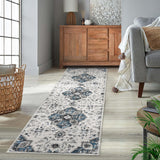 Garvee Runner Rug 2x6 Washable Rugs for Living Room Distressed Vintage Rug for Bedroom Tribal Medallion Office Rug Low Pile Neutral Soft Nursery Rug Non Slip Farmhouse Floor Cover Beige Grey - Beige Gray