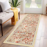 Garvee 2'x6' Runner Rug Non Slip Washable Soft Floral Carpet for Hallways Kitchen Yellow - Yellow