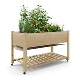 Garvee Wooden Raised Garden Bed with Legs,Elevated Raised Planter Box Outdoor for Growing Vegetables and Herbs,Sturdy Raised Table Garden Bed with Wheels-Enhanced Depth (Natural,48 * 24 * 30 in) - Acorn Brown