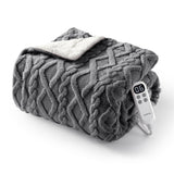 Garvee Electric Throw Blanket Heated Blanket, Sherpa Tufted Heating Lap Blankets with 6 Heating Levels (Grey, Queen 84"x90") - Grey