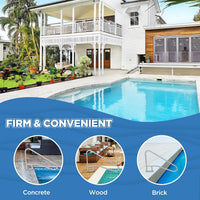 Garvee Pool Handrail 55x32 Pool Rail 304 Stainless Steel Silver Rustproof Pool Stair Rail with Blue Grip Cover Humanized Swimming Pool Railing, Quick Mount Accessories for Pools and Spas