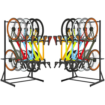 Garvee Freestanding Bike Rack 5 Bikes Capacity 400LBS Vertical Storage Stand Garage Indoor Organizer Black