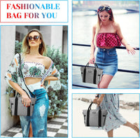 Garvee Lunch Bag for Women Men, Tote Adult Lunch Box with Adjustable Shoulder Strap & Side Pockets, Portable Lunch Tote Bag for Work Picnic School or Travel Gray-Normal Size