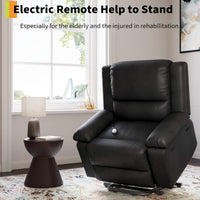 Garvee PU Leather Power Lift Recliner Chair with Massage and Heat, 8-Point Vibration, Adjustable Back and Leg Support, Electric Lift Chair Designed for Mobility Aid Elderly Relaxation, Black