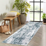 Garvee Washable Area Rug Vintage Foldable Thin Soft Low-Pile Non-Slip Stain Resistant Floor Carpet Indoor Living Room Bedroom Dining Room Hallways Entryway Under Table Rug Blue 2x6 - Blue