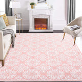 Garvee Washable Rugs 8x10 Large Area Rugs for Living Room Non Slip Modern Rug Floral Print Accent Rug Soft Faux Wool Vintage Rug Non Shedding Throw Carpet for Bedroom Dining Room Home Office Pink - Pink