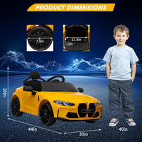 Garvee Ride - P Series: 12V Electric Ride On Car for 37-83 Months, w/RC,Licensed by BMW M4,Power Wheels for Boys Girls, with Suspension System,3 Speeds, Bluetooth, MP3, Double Door, LED Light - Yellow