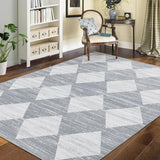 Garvee Washable Rugs 10x13 Area Rug for Living Room Bedroom Office Large Non Slip Trellis Carpet Grey Soft Neutral - Gray