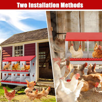 Garvee 6 Compartment Chicken Nesting Box - Heavy Duty Metal Coop with Roll Away Egg Collection, Perch, Lid Cover for Egg Protection - Wall Mount/Free Standing Nest Box for Chickens, Hens, Ducks