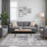 Garvee 5x7 Area Rugs for Living Room - Soft Vintage Geometric Floral Design, Machine Washable, Anti-Slip TPR Backing, Durable Reinforced Edges, Home Decor for High-Traffic Areas.Beige - Beige