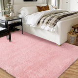 Garvee Fluffy & Sheepskin Light Pink 8x10 Plush Fuzzy Rug, Non-Slip Shaggy for Living Room Bedroom Dining Office - Light Pink